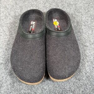Haflinger Grizzly Charcoal Wool Clogs Women's Size 7 EU 37